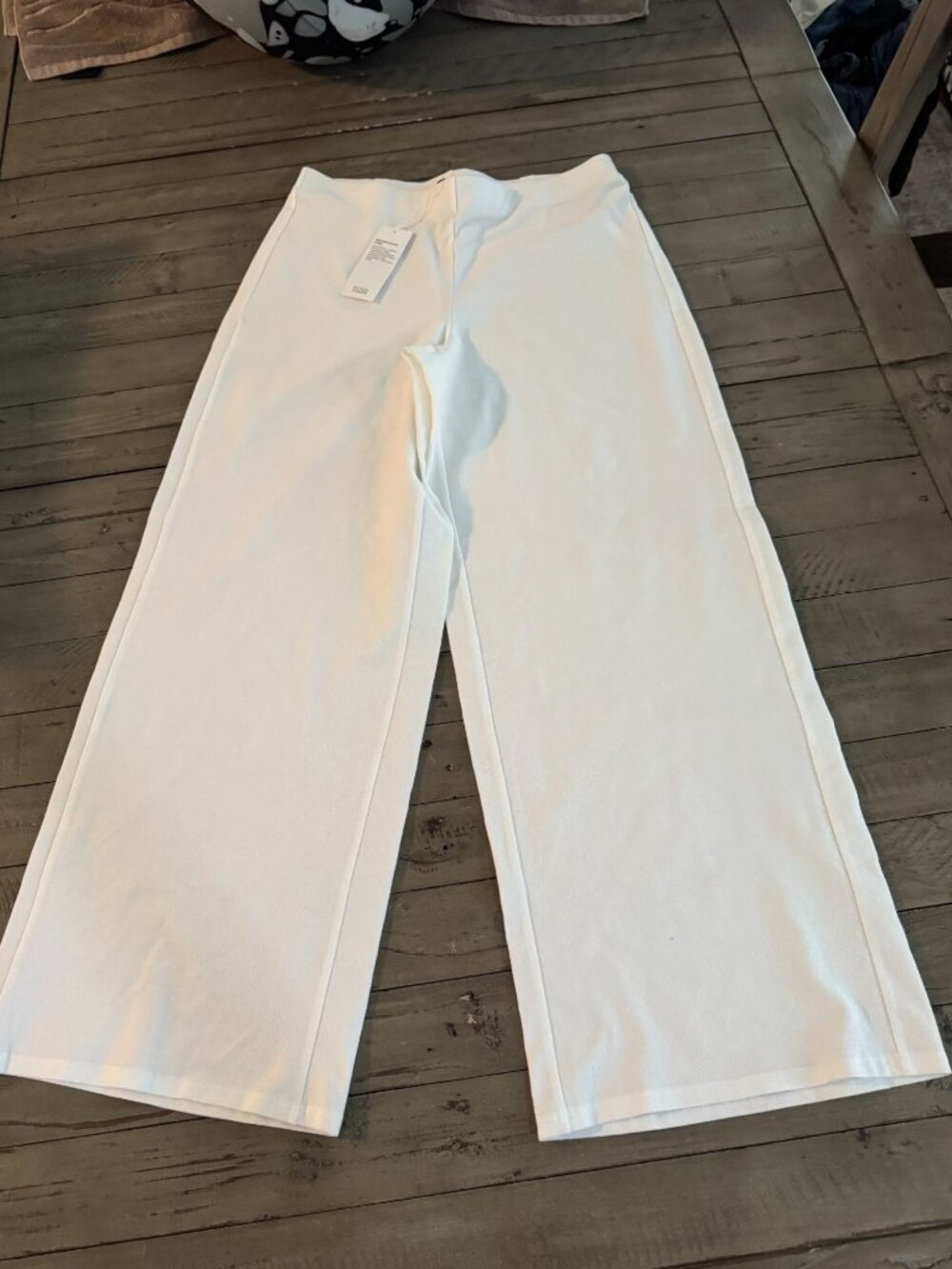 NWT Eileen Fisher Wide Ankle Pant White Knit Size XS